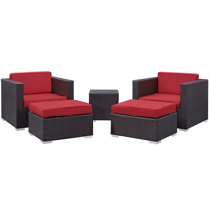 Convene 5 Piece Outdoor Patio Sectional Set