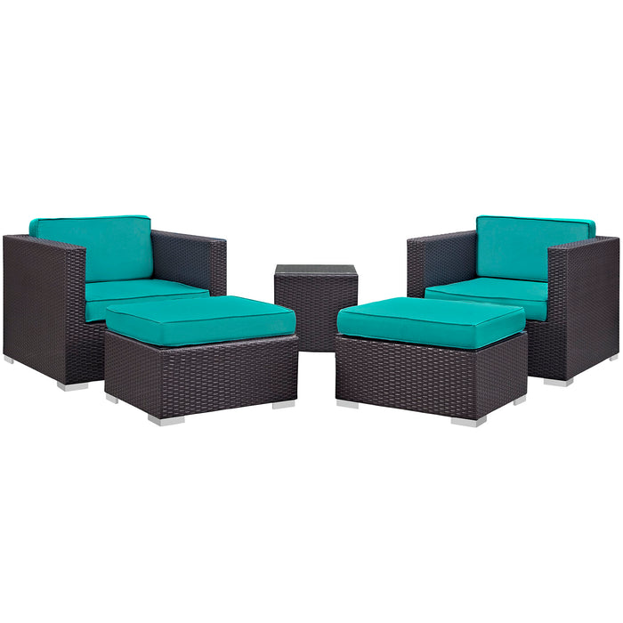 Convene 5 Piece Outdoor Patio Sectional Set