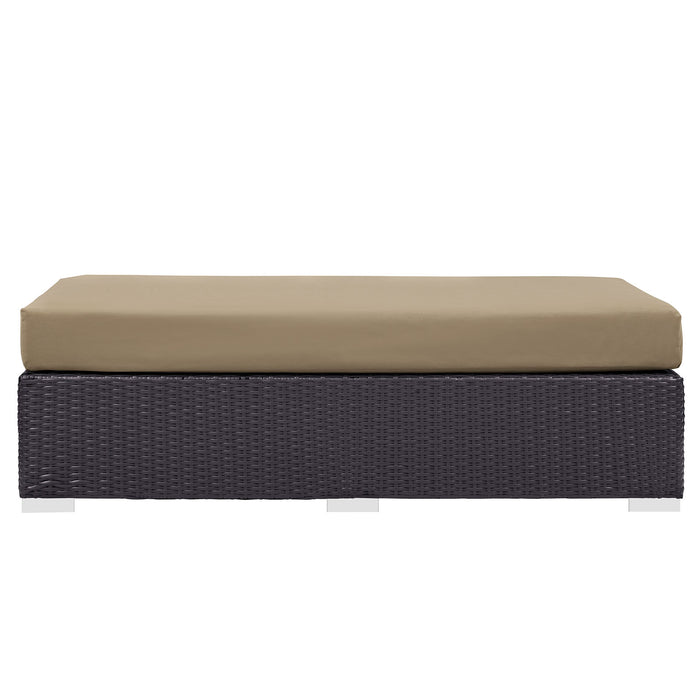 Convene Outdoor Patio Fabric Rectangle Ottoman