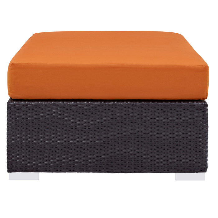 Convene Outdoor Patio Fabric Rectangle Ottoman