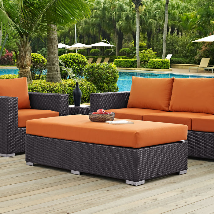 Convene Outdoor Patio Fabric Rectangle Ottoman