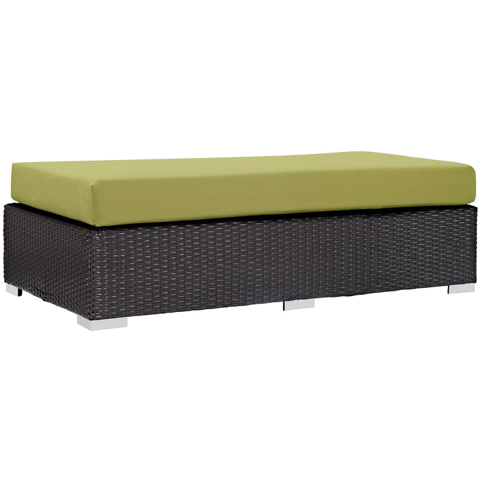 Convene Outdoor Patio Fabric Rectangle Ottoman