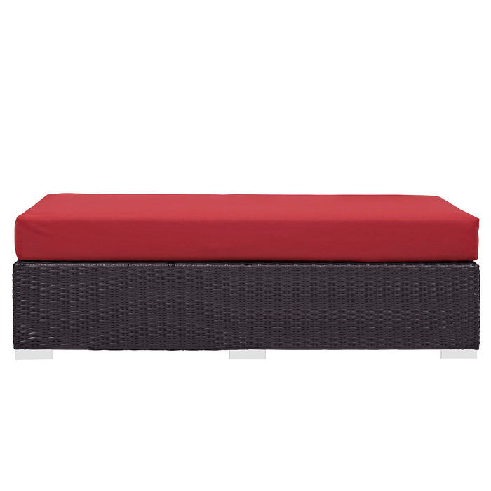 Convene Outdoor Patio Fabric Rectangle Ottoman