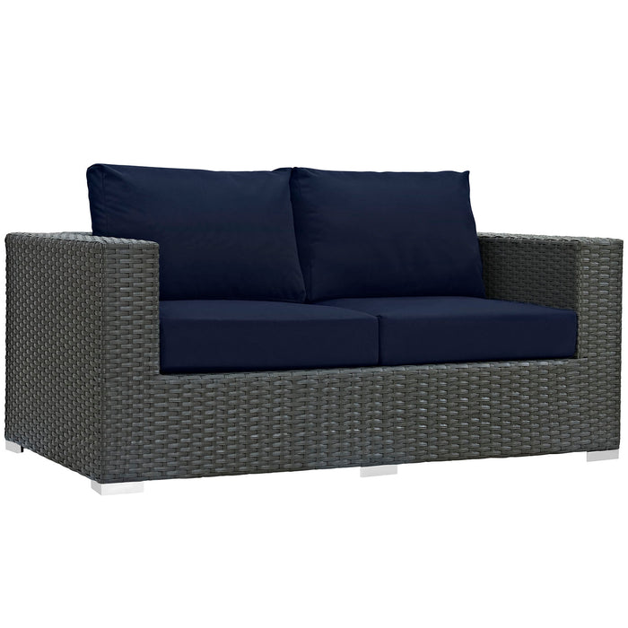 Sojourn 8 Piece Outdoor Patio Sunbrella® Sectional Set