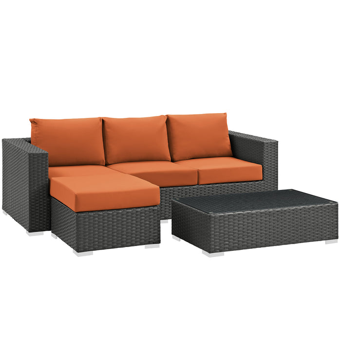 Sojourn 3 Piece Outdoor Patio Sunbrella® Sectional Set