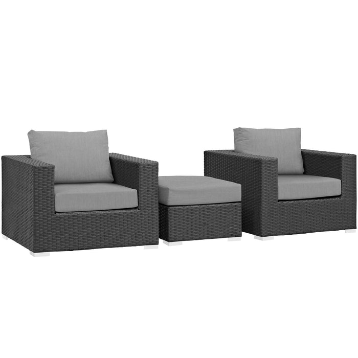 Sojourn 3 Piece Outdoor Patio Sunbrella® Sectional Set