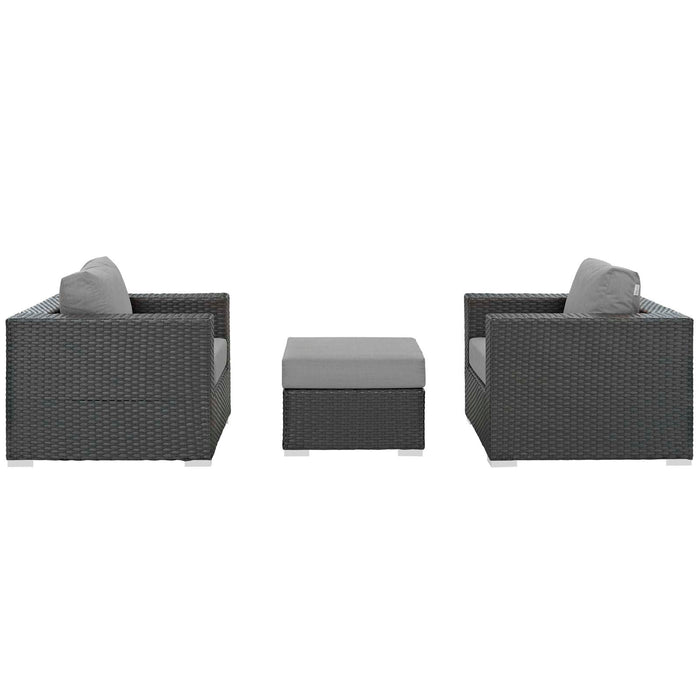 Sojourn 3 Piece Outdoor Patio Sunbrella® Sectional Set