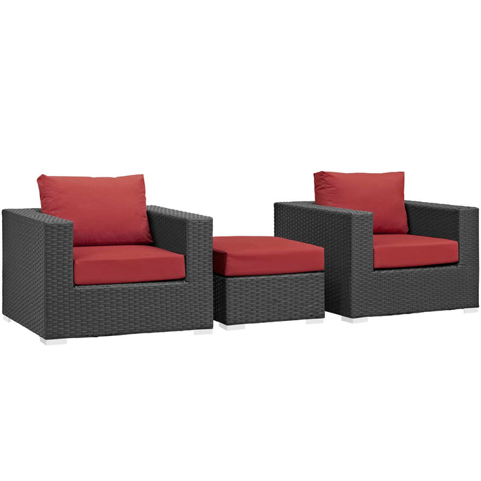 Sojourn 3 Piece Outdoor Patio Sunbrella® Sectional Set