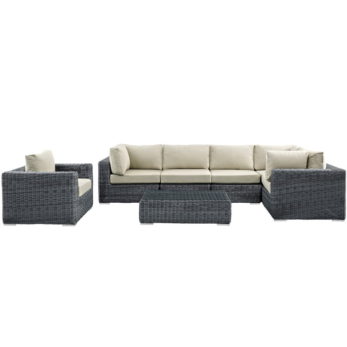 Summon 7 Piece Outdoor Patio Sunbrella® Sectional Set