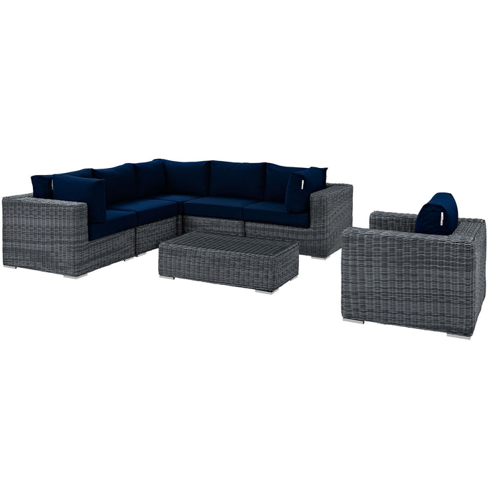 Summon 7 Piece Outdoor Patio Sunbrella® Sectional Set