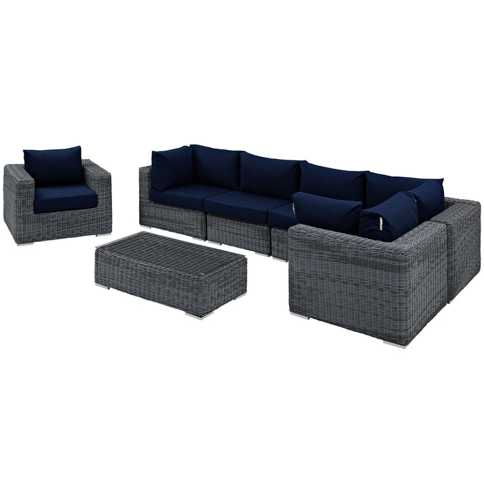 Summon 7 Piece Outdoor Patio Sunbrella® Sectional Set