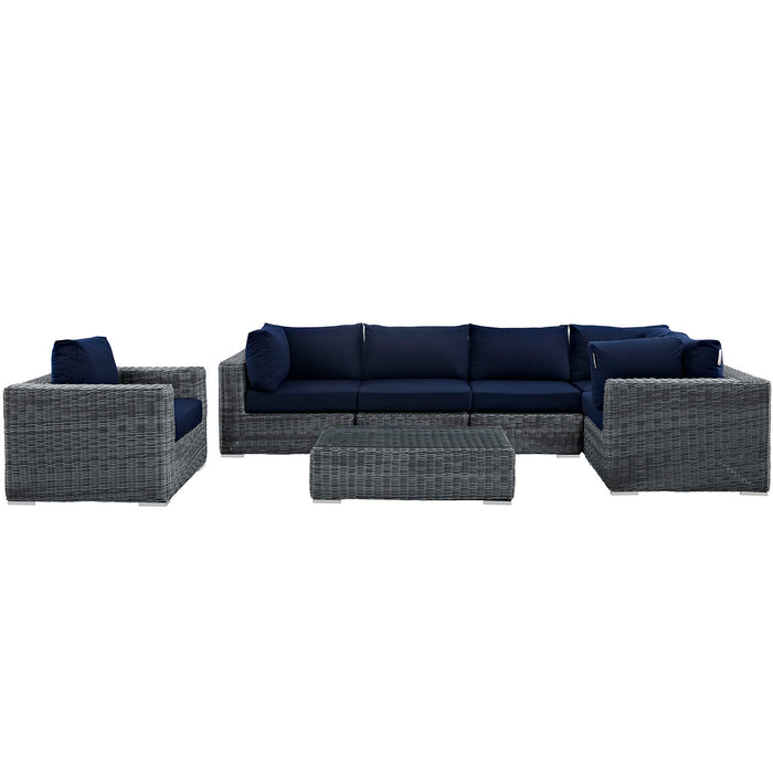 Summon 7 Piece Outdoor Patio Sunbrella® Sectional Set