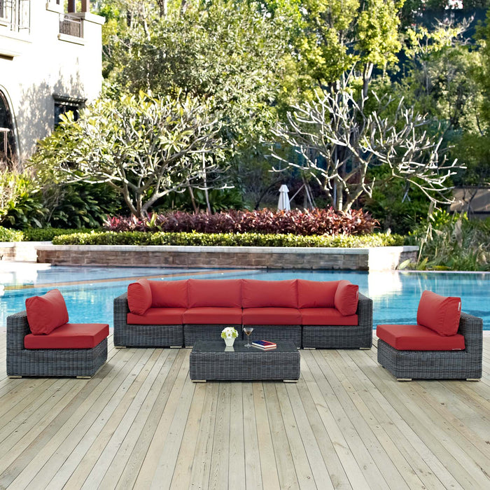 Summon 7 Piece Outdoor Patio Sunbrella® Sectional Set