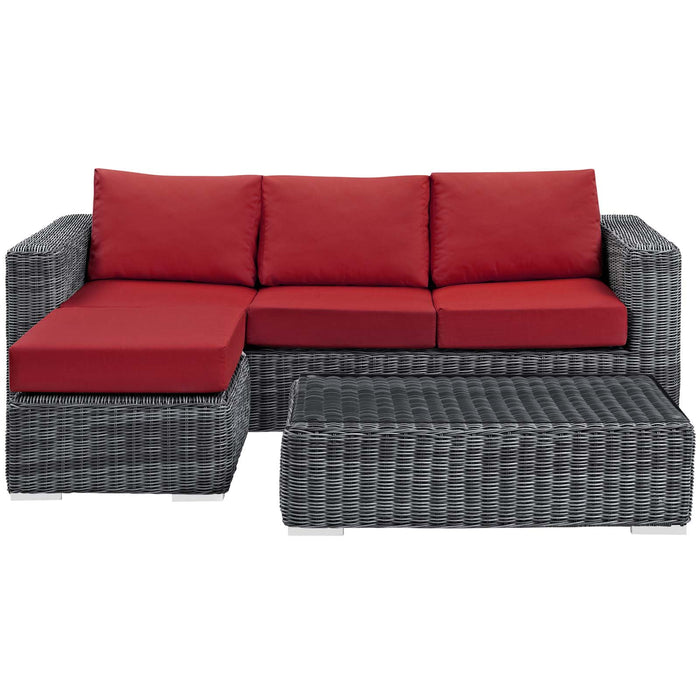 Summon 3 Piece Outdoor Patio Sunbrella® Sectional Set