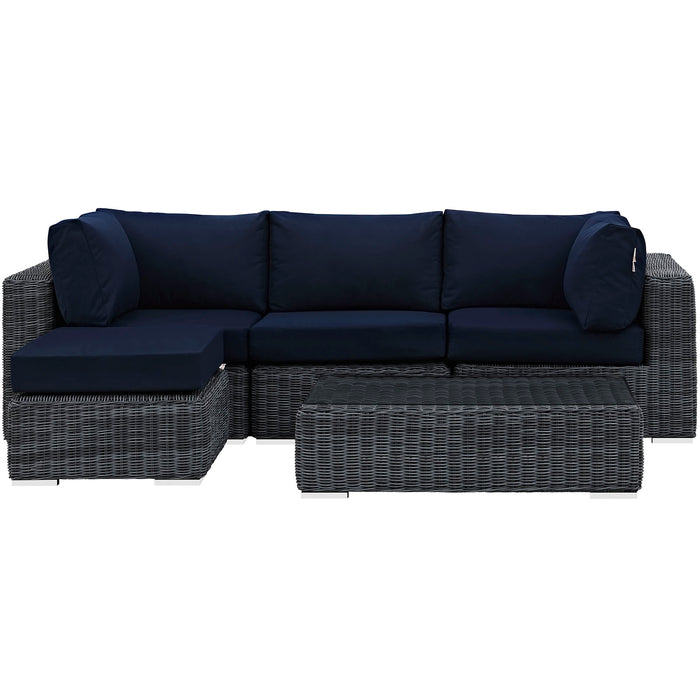 Summon 5 Piece Outdoor Patio Sunbrella® Sectional Set