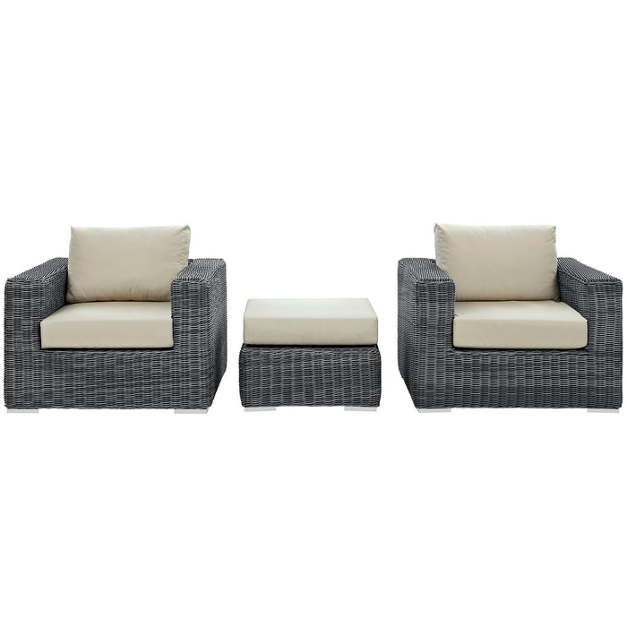 Summon 3 Piece Outdoor Patio Sunbrella® Sectional Set