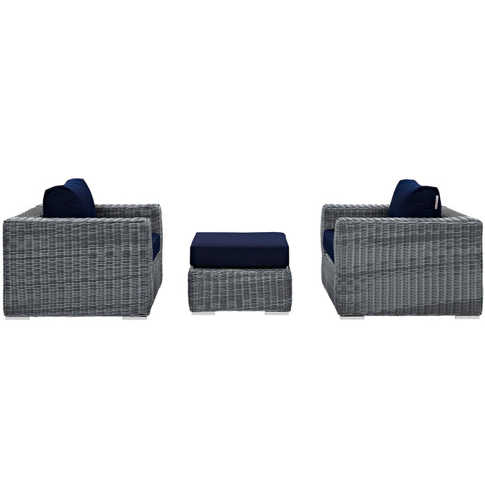 Summon 3 Piece Outdoor Patio Sunbrella® Sectional Set