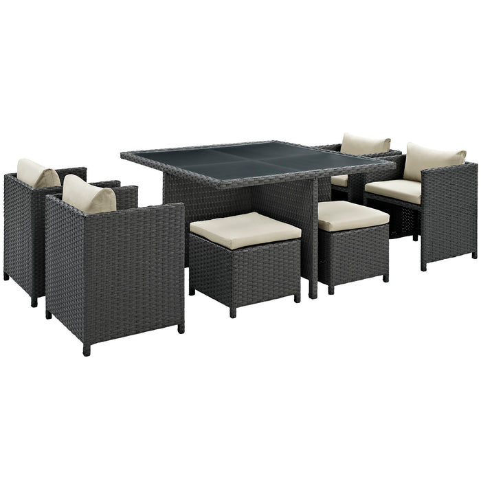 Sojourn 9 Piece Outdoor Patio Sunbrella® Dining Set