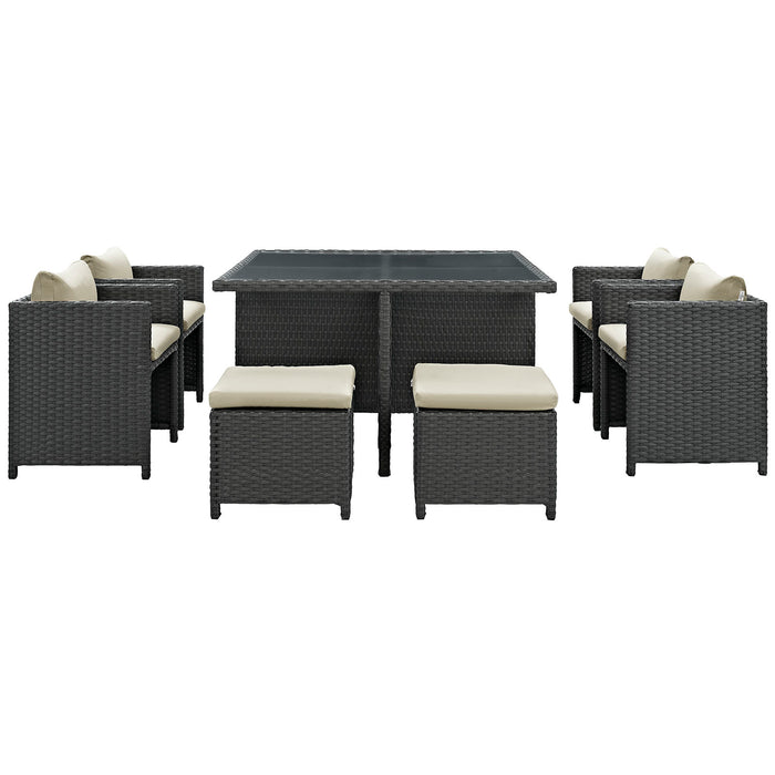 Sojourn 9 Piece Outdoor Patio Sunbrella® Dining Set