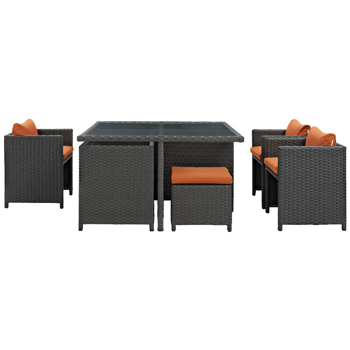 Sojourn 9 Piece Outdoor Patio Sunbrella® Dining Set