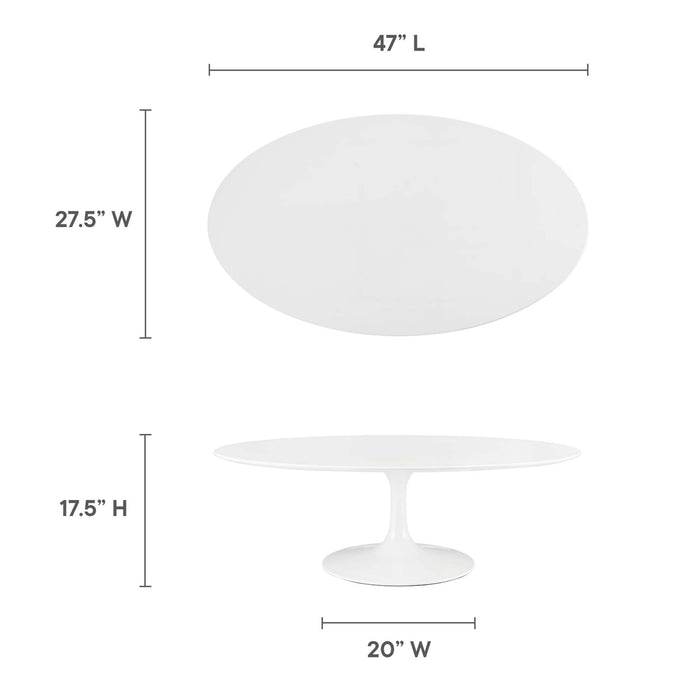 Lippa 48" Oval-Shaped Wood Top Coffee Table