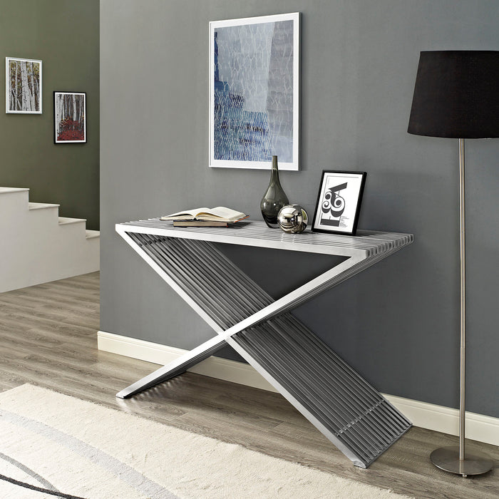 Press Stainless Steel Console Table