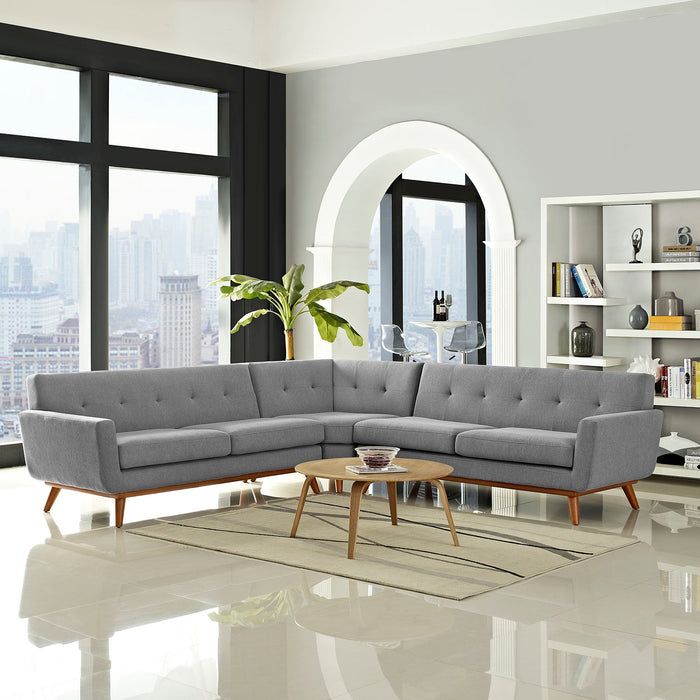 Engage L-Shaped Upholstered Fabric Sectional Sofa