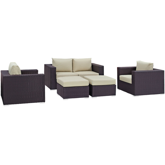 Convene 5 Piece Outdoor Patio Sofa Set