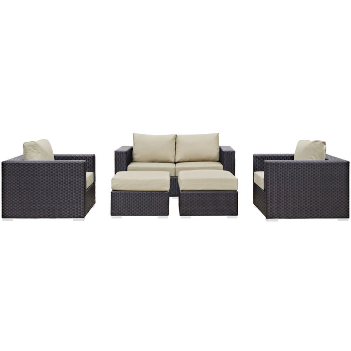 Convene 5 Piece Outdoor Patio Sofa Set