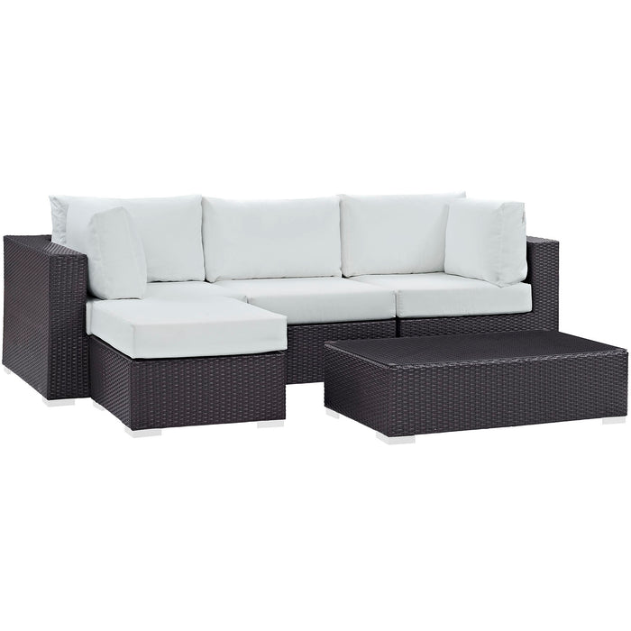 Convene 5 Piece Outdoor Patio Sectional Set