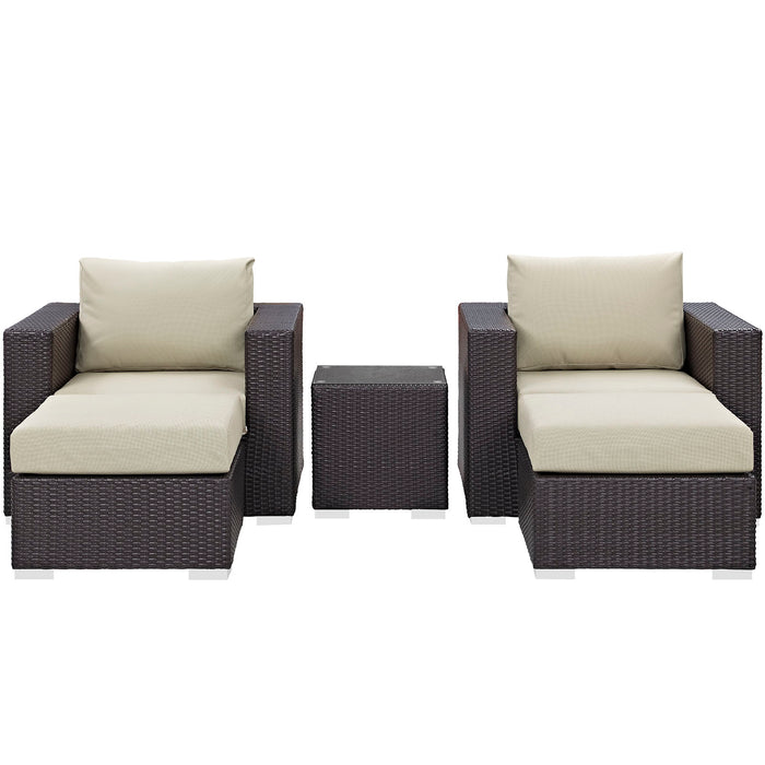 Convene 5 Piece Outdoor Patio Sectional Set