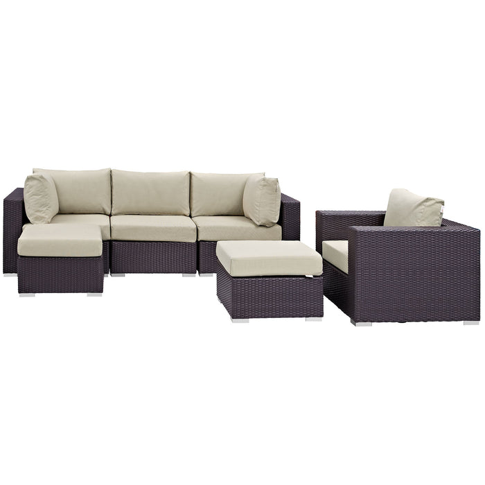 Convene 6 Piece Outdoor Patio Sectional Set