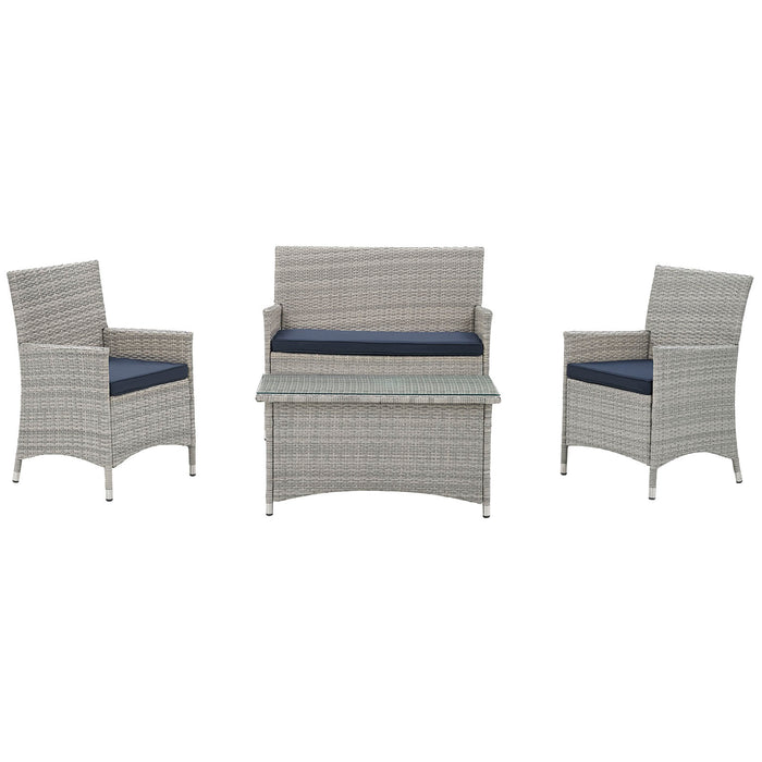 Bridge 4 Piece Outdoor Patio Patio Conversation Set