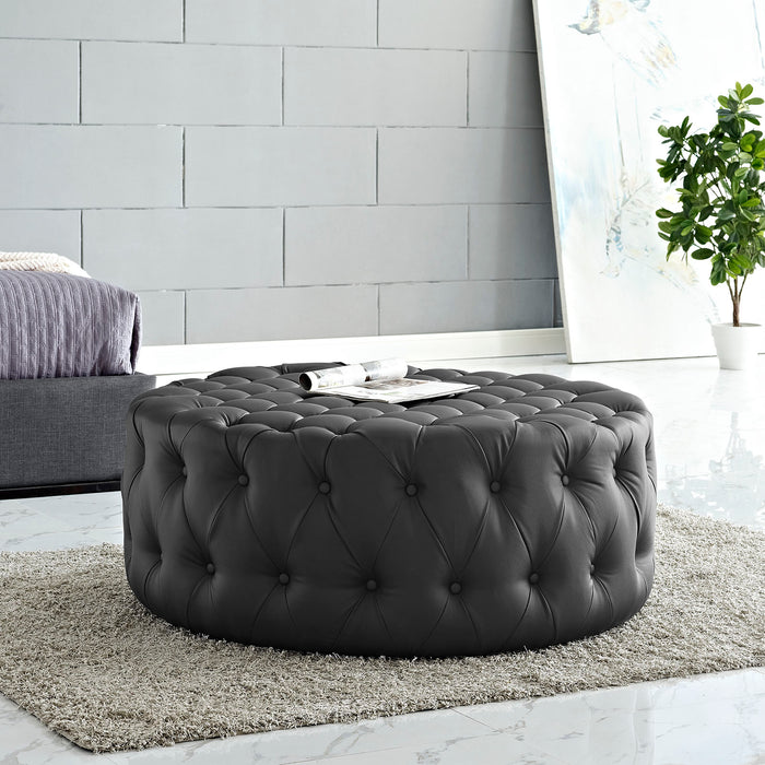 Amour Upholstered Vinyl Ottoman