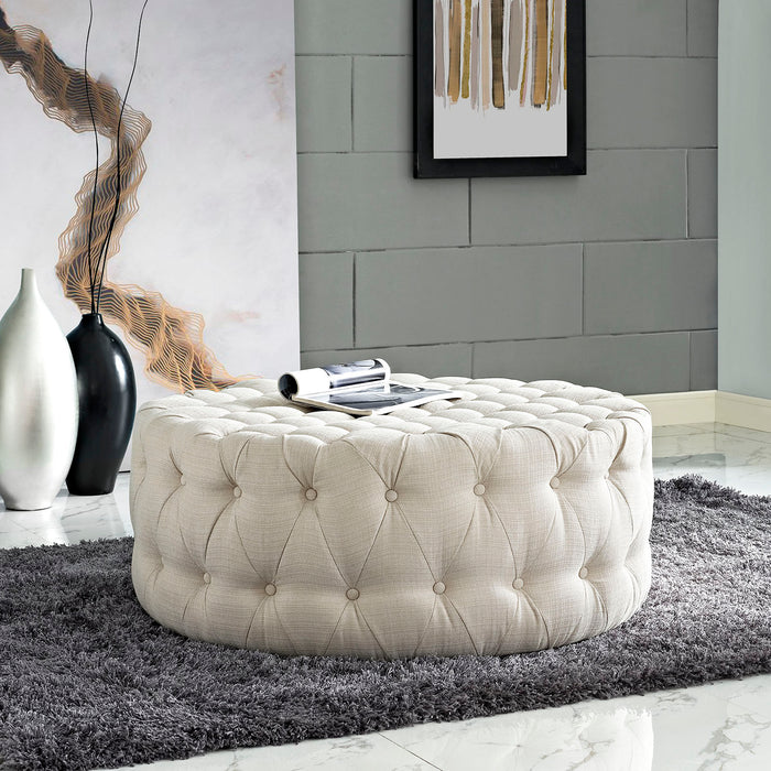 Amour Upholstered Fabric Ottoman