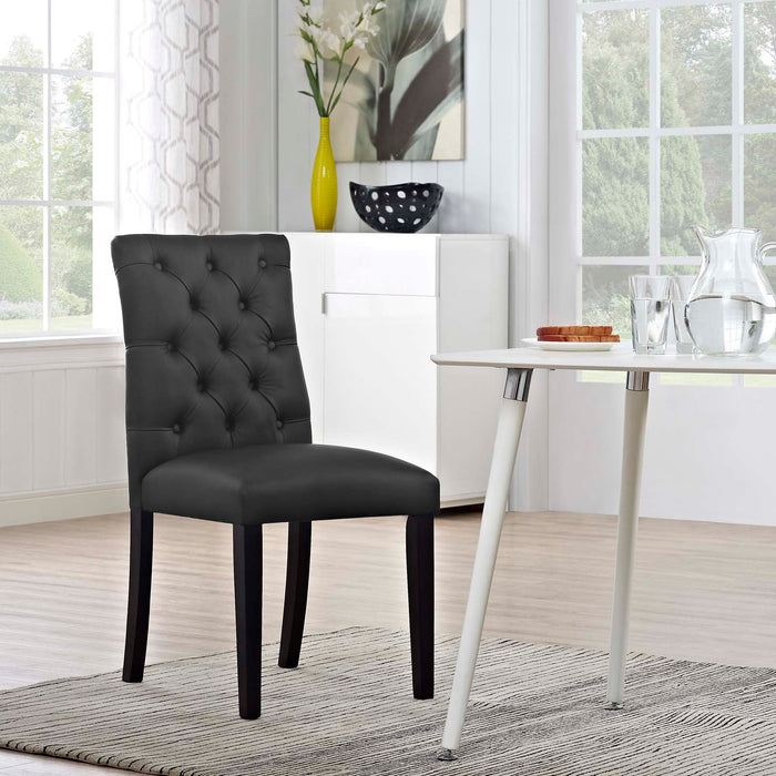 Duchess Button Tufted Vegan Leather Dining Chair