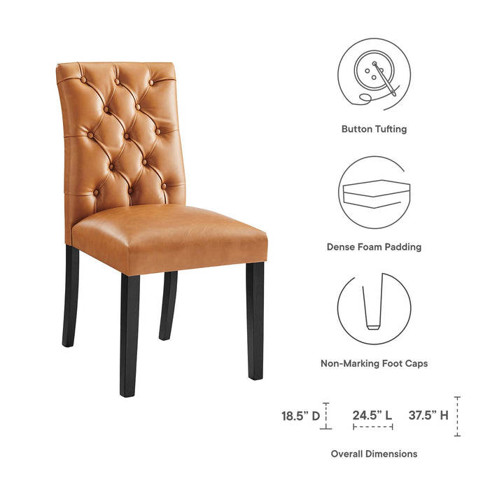 Duchess Button Tufted Vegan Leather Dining Chair