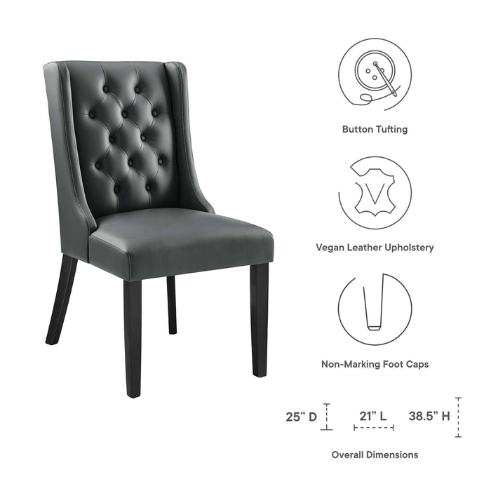 Baronet Button Tufted Vegan Leather Dining Chair