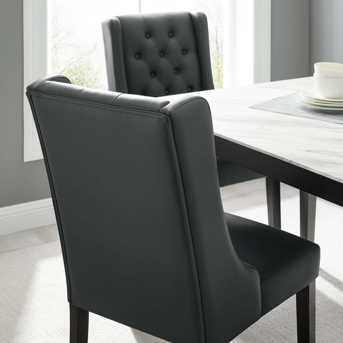 Baronet Button Tufted Vegan Leather Dining Chair