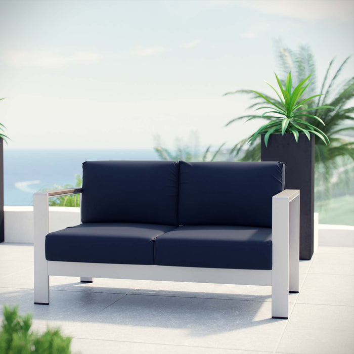 Shore Outdoor Patio Aluminum Loveseat