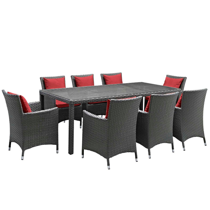 Sojourn 9 Piece Outdoor Patio Sunbrella® Dining Set