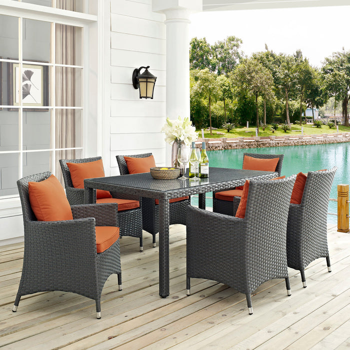 Sojourn 7 Piece Outdoor Patio Sunbrella® Dining Set