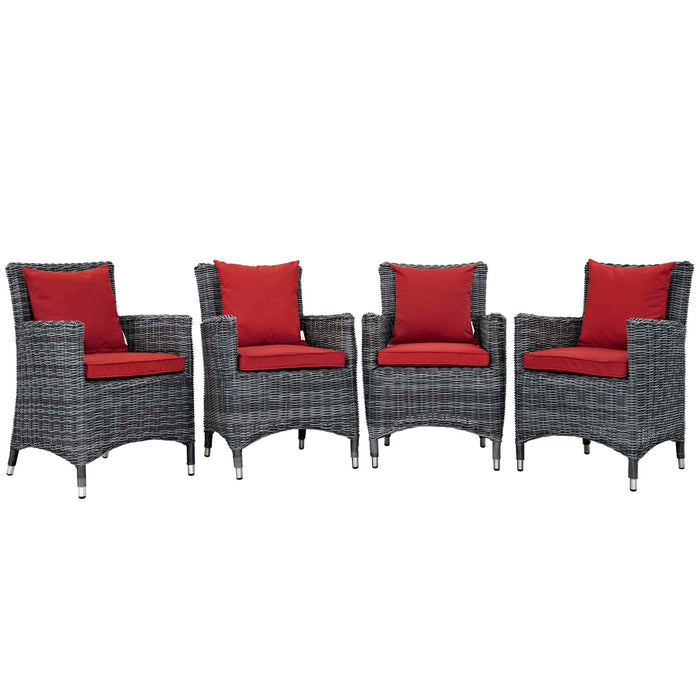 Summon 4 Piece Outdoor Patio Sunbrella® Dining Set