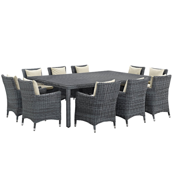 Summon 11 Piece Outdoor Patio Sunbrella® Dining Set