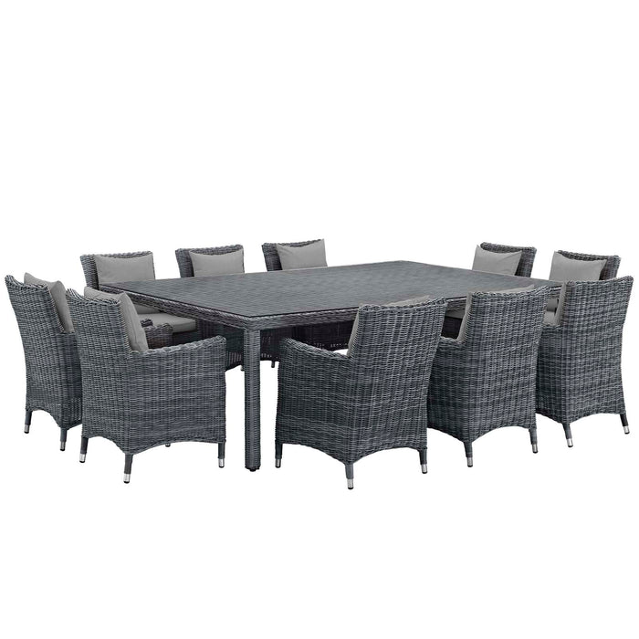 Summon 11 Piece Outdoor Patio Sunbrella® Dining Set