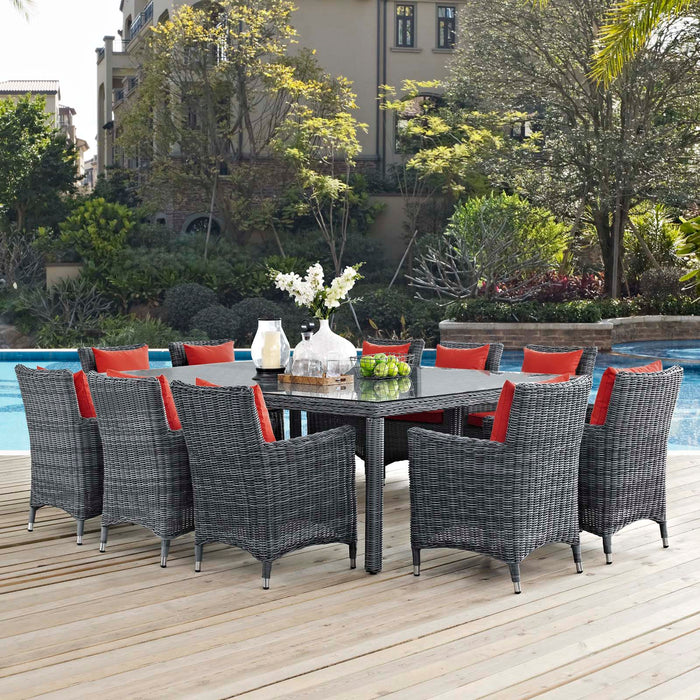 Summon 11 Piece Outdoor Patio Sunbrella® Dining Set