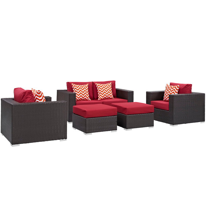 Convene 5 Piece Outdoor Patio Sofa Set