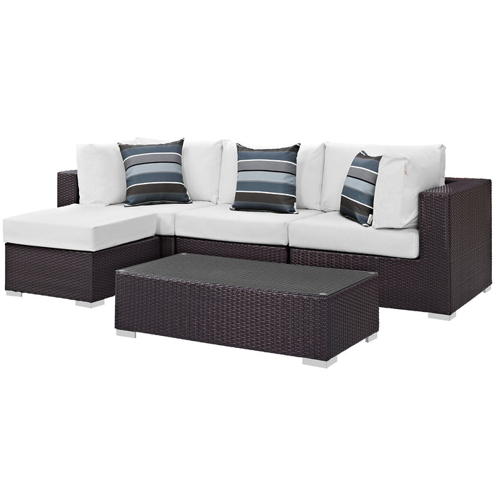 Convene 5 Piece Outdoor Patio Sectional Set