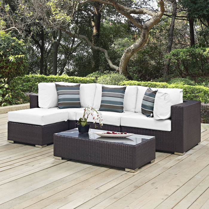 Convene 5 Piece Outdoor Patio Sectional Set