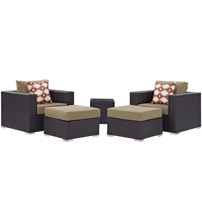 Convene 5 Piece Outdoor Patio Sectional Set